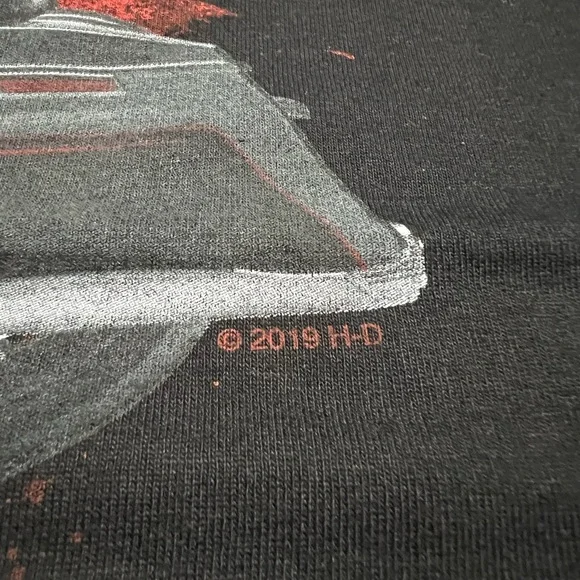 Harley-Davidson Black Tee Motorcycle Graphic Longhorn Grand Prairie, TX 2019 - Picture 2 of 5